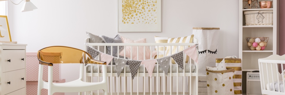 A newly decorated rooms awaits the arrival of a newborn baby