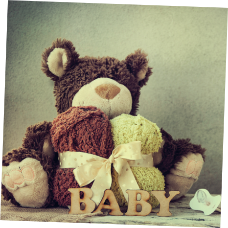A handful of different baby gifts