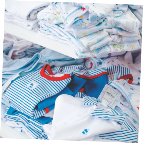 Bundles of brand new baby's clothes