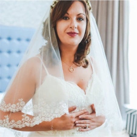 Woman in her wedding dress