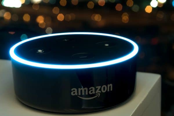 Image of Amazon Echo to ask Alexa questions
