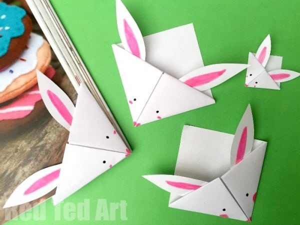 Easter craft project bunny bookmark