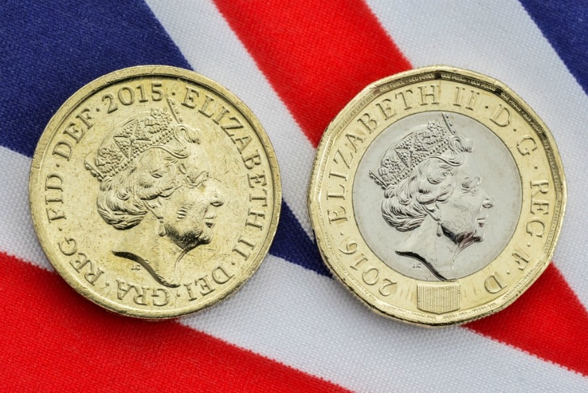 Image of new and round pounds