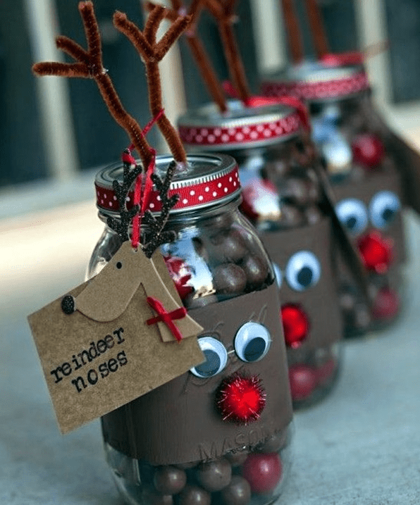 Image of DIY Christmas gifts reindeer Sweets Jar
