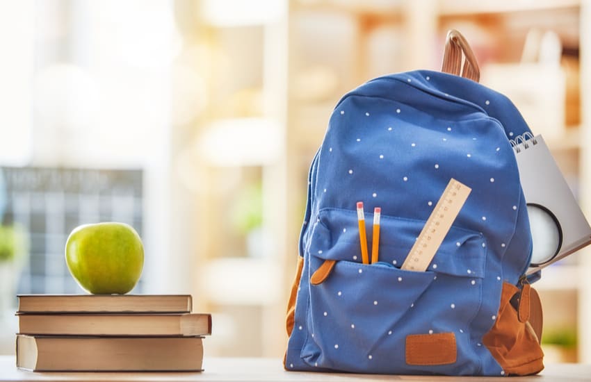 Backpack with books