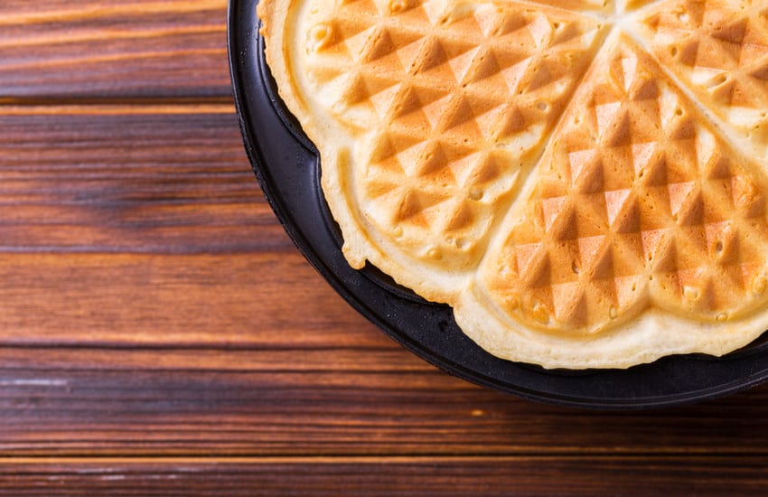 Waffle in waffle iron