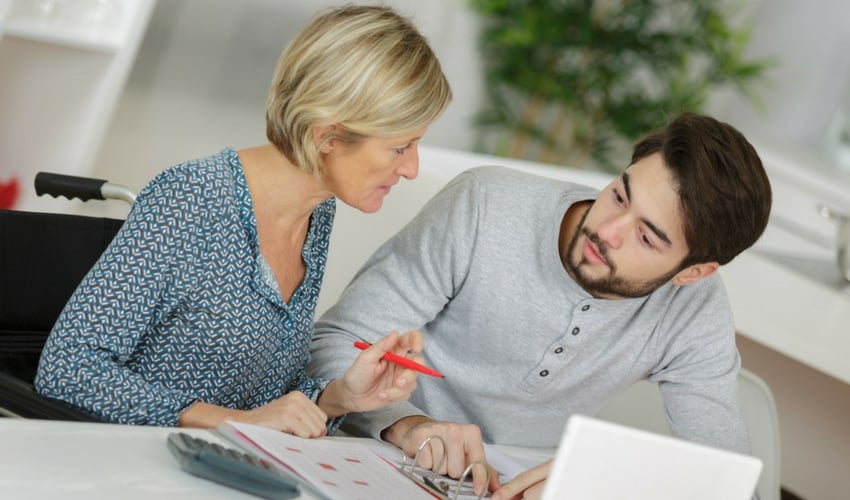 Image of man living at home with mum