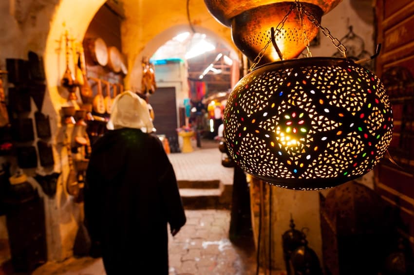 Marrakech souk lantern shop
