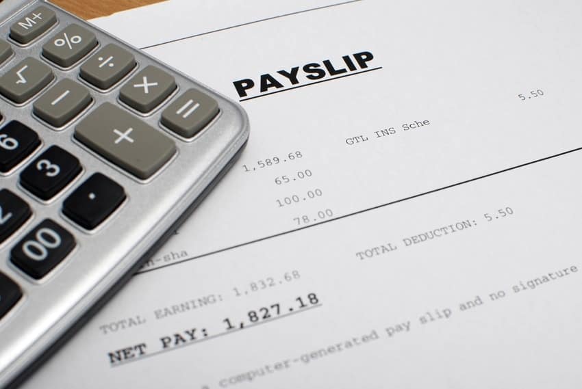 Payslip with calculator