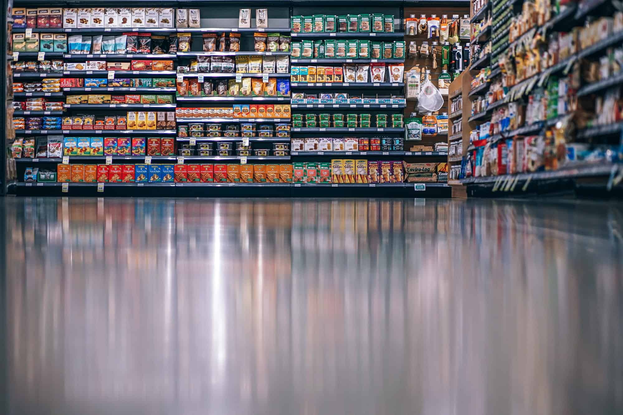 Supermarket shelves