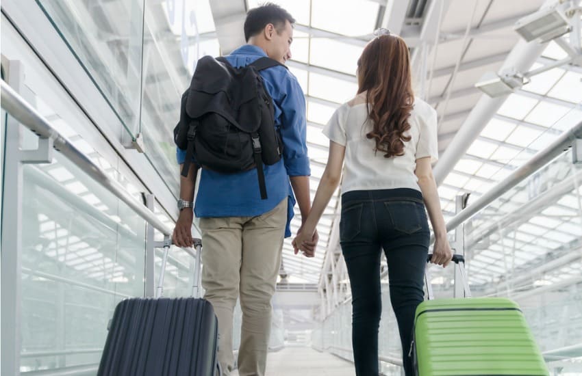 Couple in airport