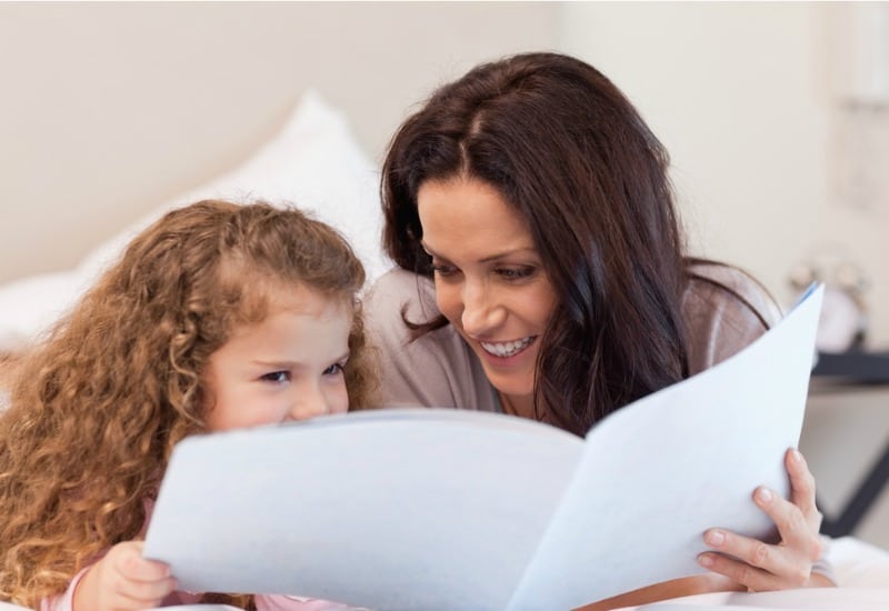 Parent reading bedtime story