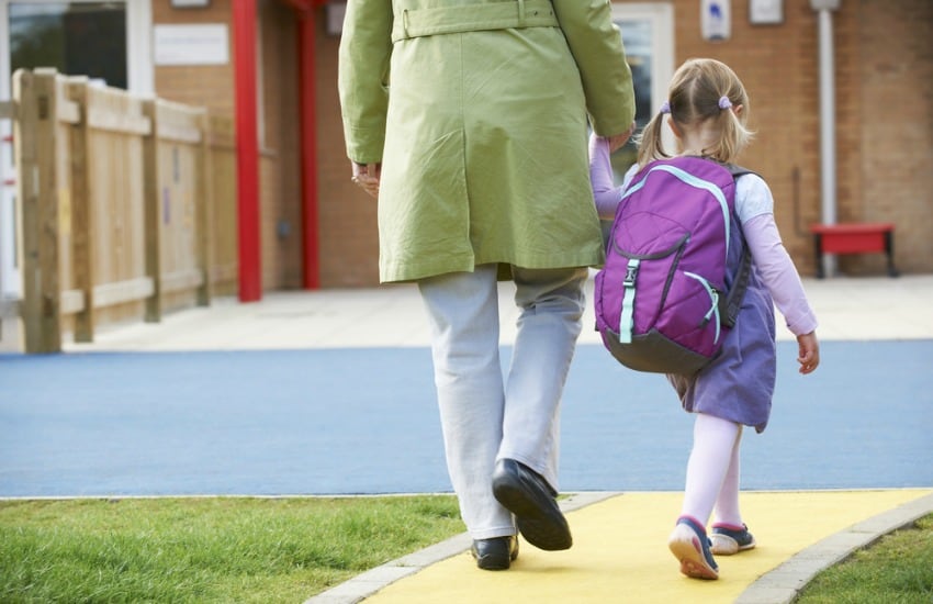 Parent taking child to nursery