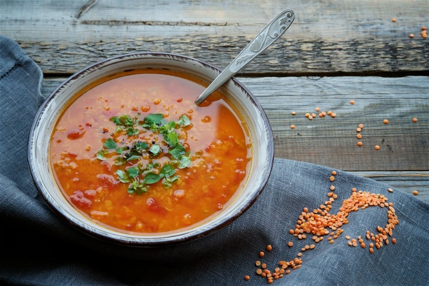 An image of red lentil soup
