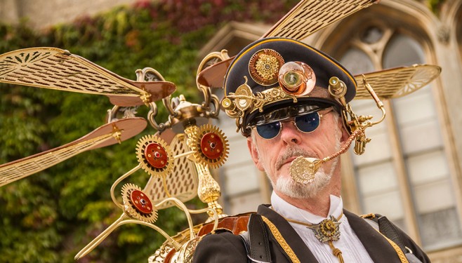steampunk festival goer august bank holiday