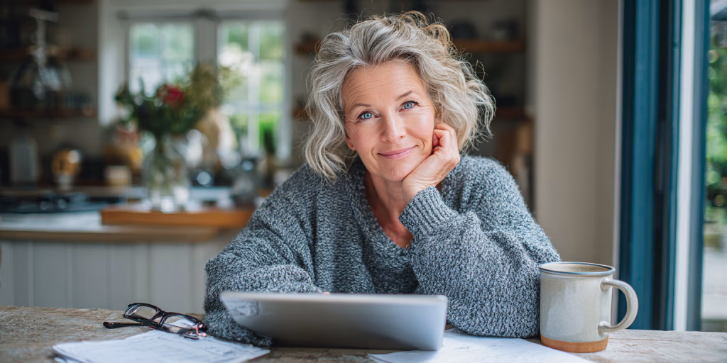 Person comparing 12 month loan alternatives on tablet in UK home
