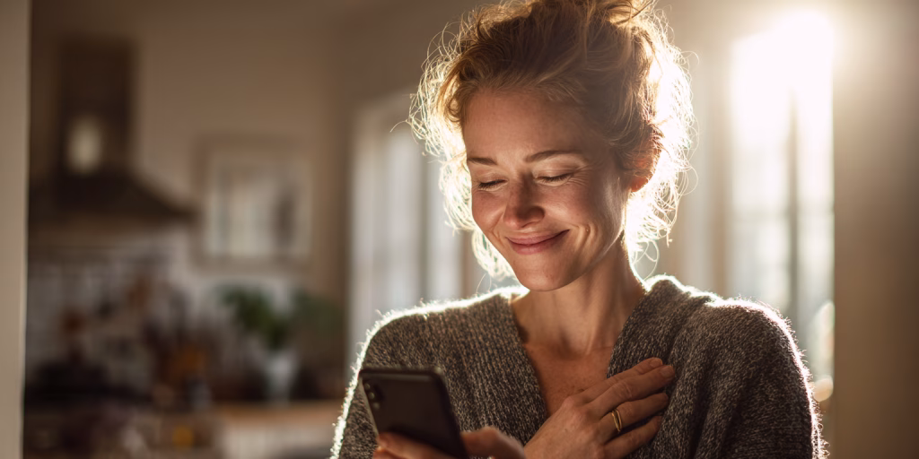 Person receiving instant bad credit loan approval on mobile phone