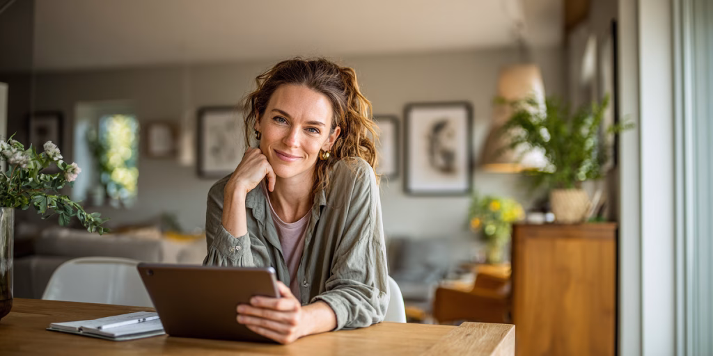 Person comparing no guarantor loan alternatives on tablet in UK home